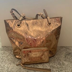 Michael Kors Rose Gold Tote and Wallet